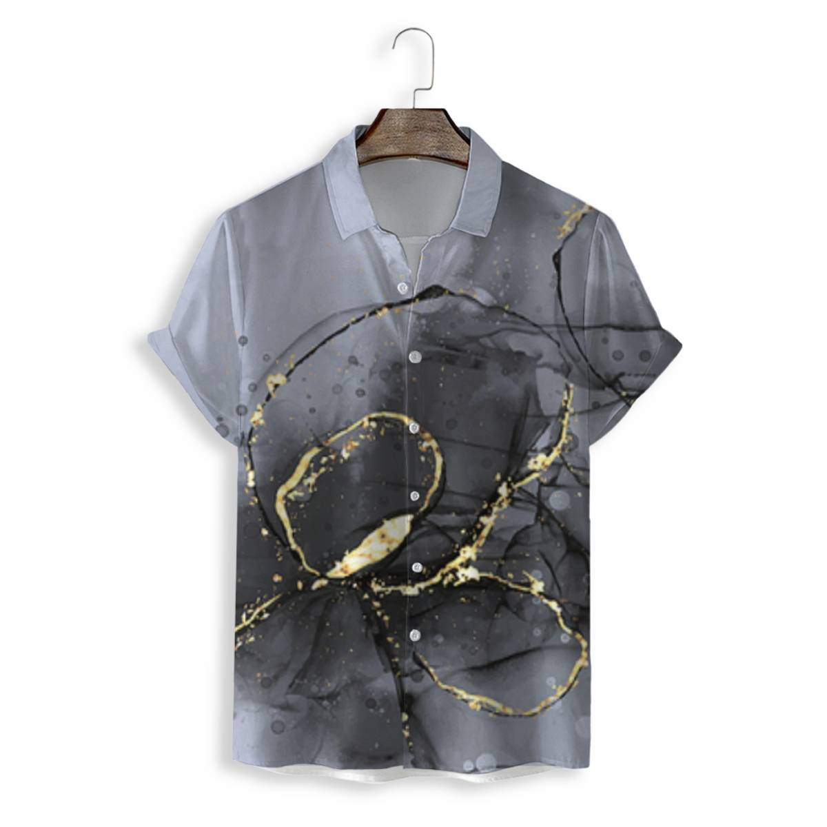 Men Shirts Casual Short Sleeve with Print