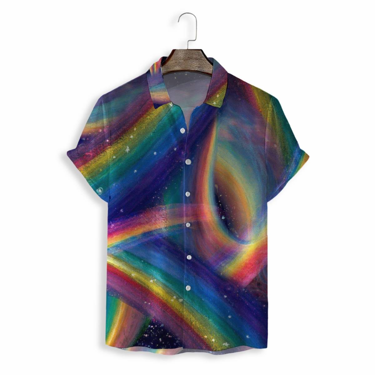 Men Shirts Casual Short Sleeve with Print