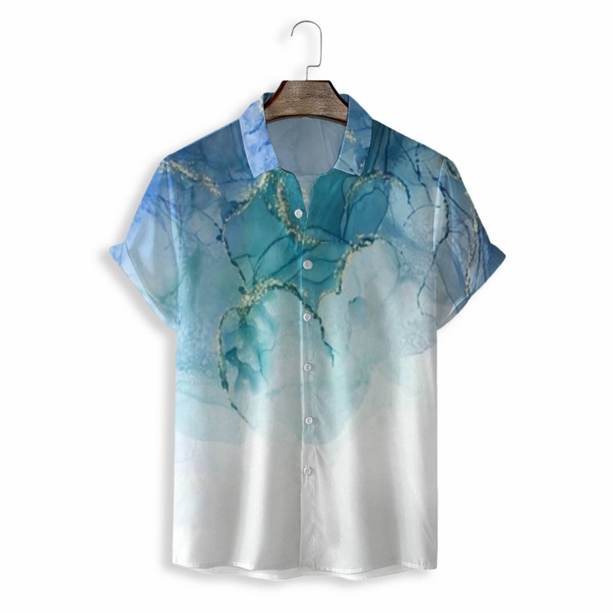 Men Shirts Casual Short Sleeve with Print