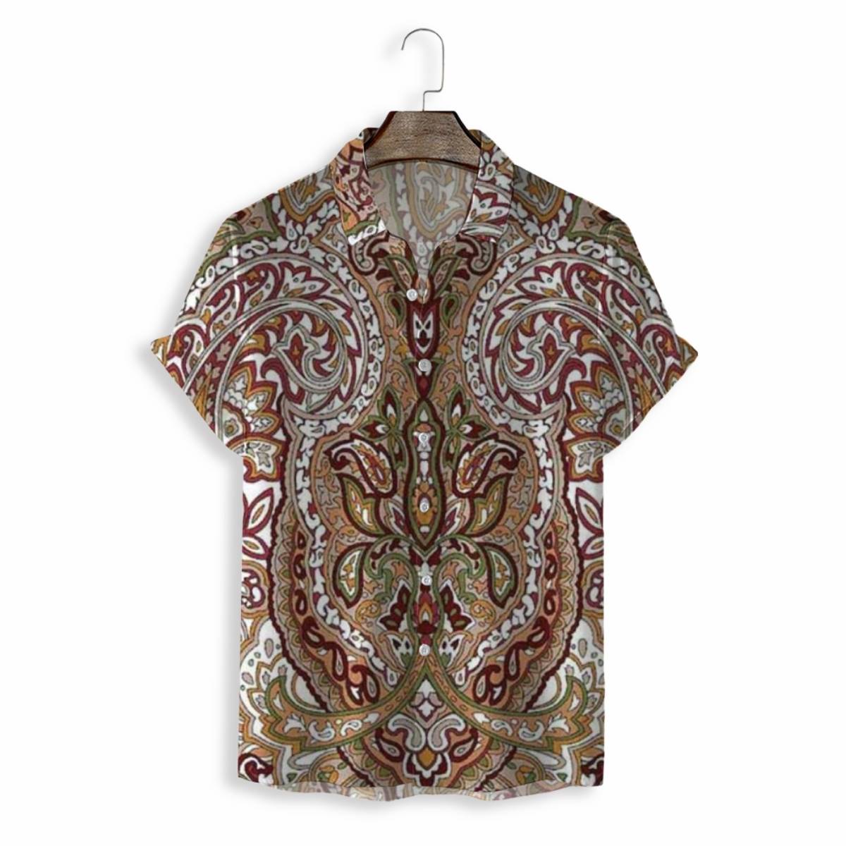 Men Shirts Casual Short Sleeve with Print