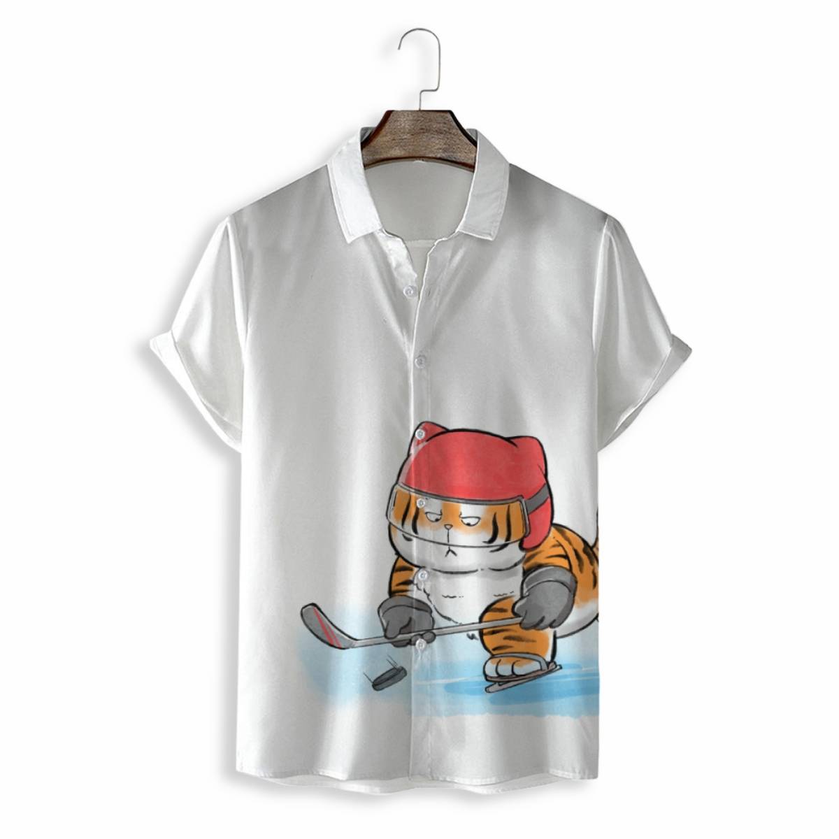 Men Shirts Casual Short Sleeve with Print