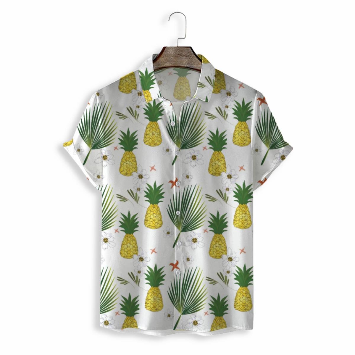 Men Shirts Casual Short Sleeve with Print