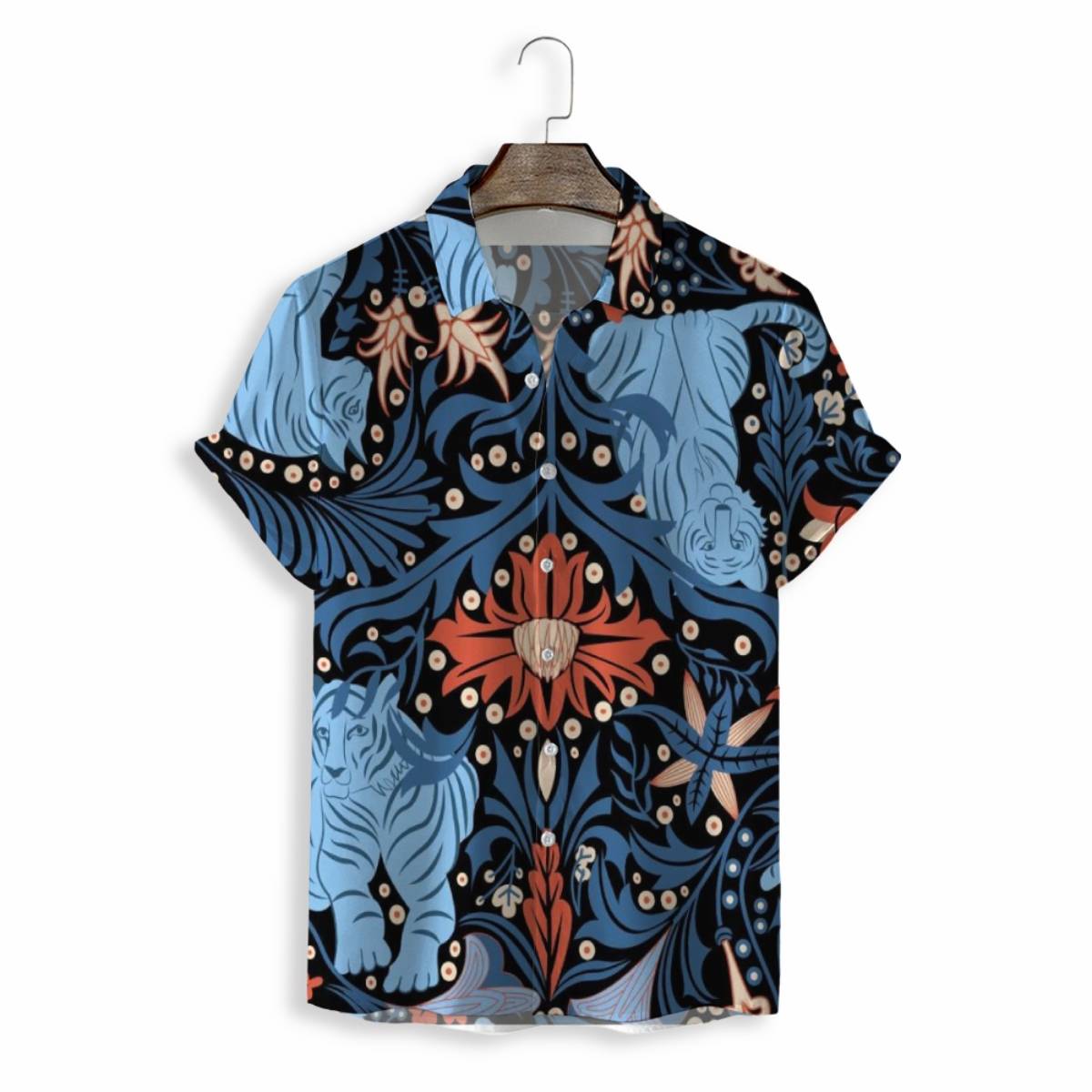 Men Shirts Casual Short Sleeve with Print