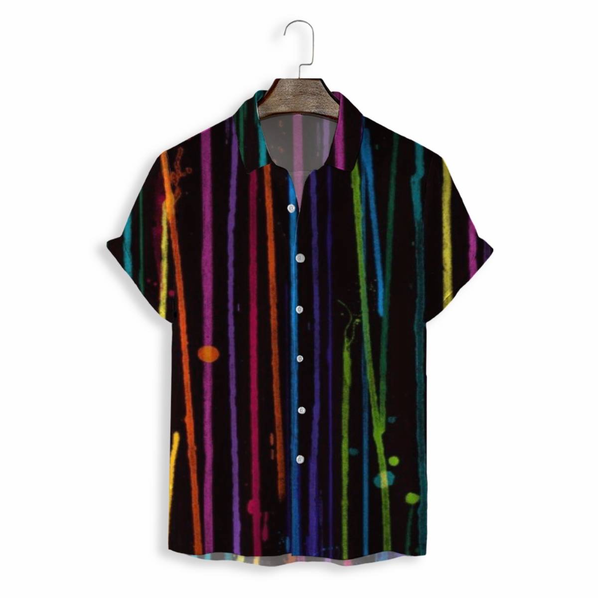 Men Shirts Casual Short Sleeve with Print