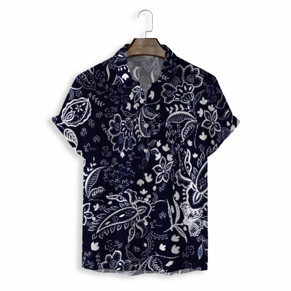 Men Shirts Casual Short Sleeve with Print