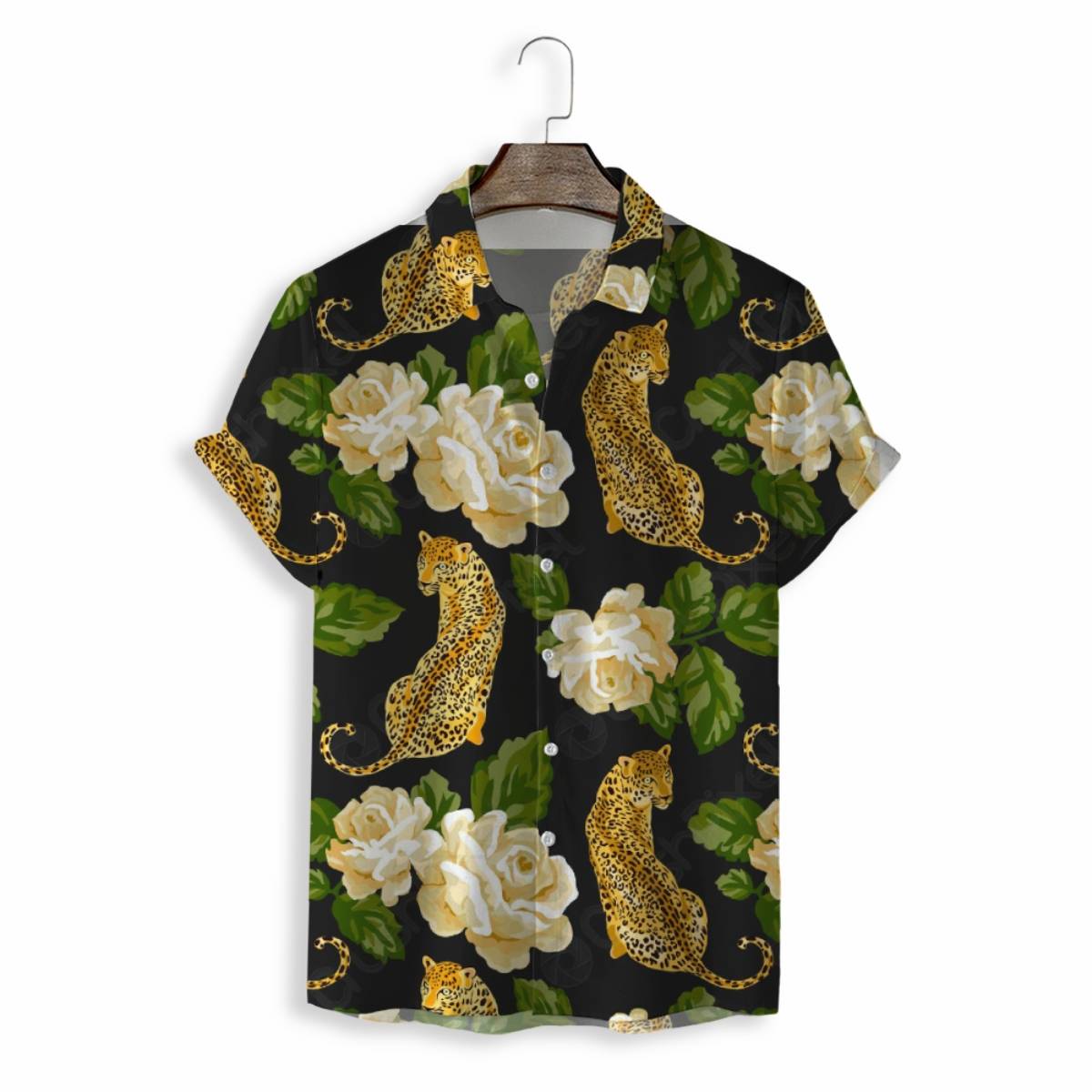 Men Shirts Casual Short Sleeve with Print