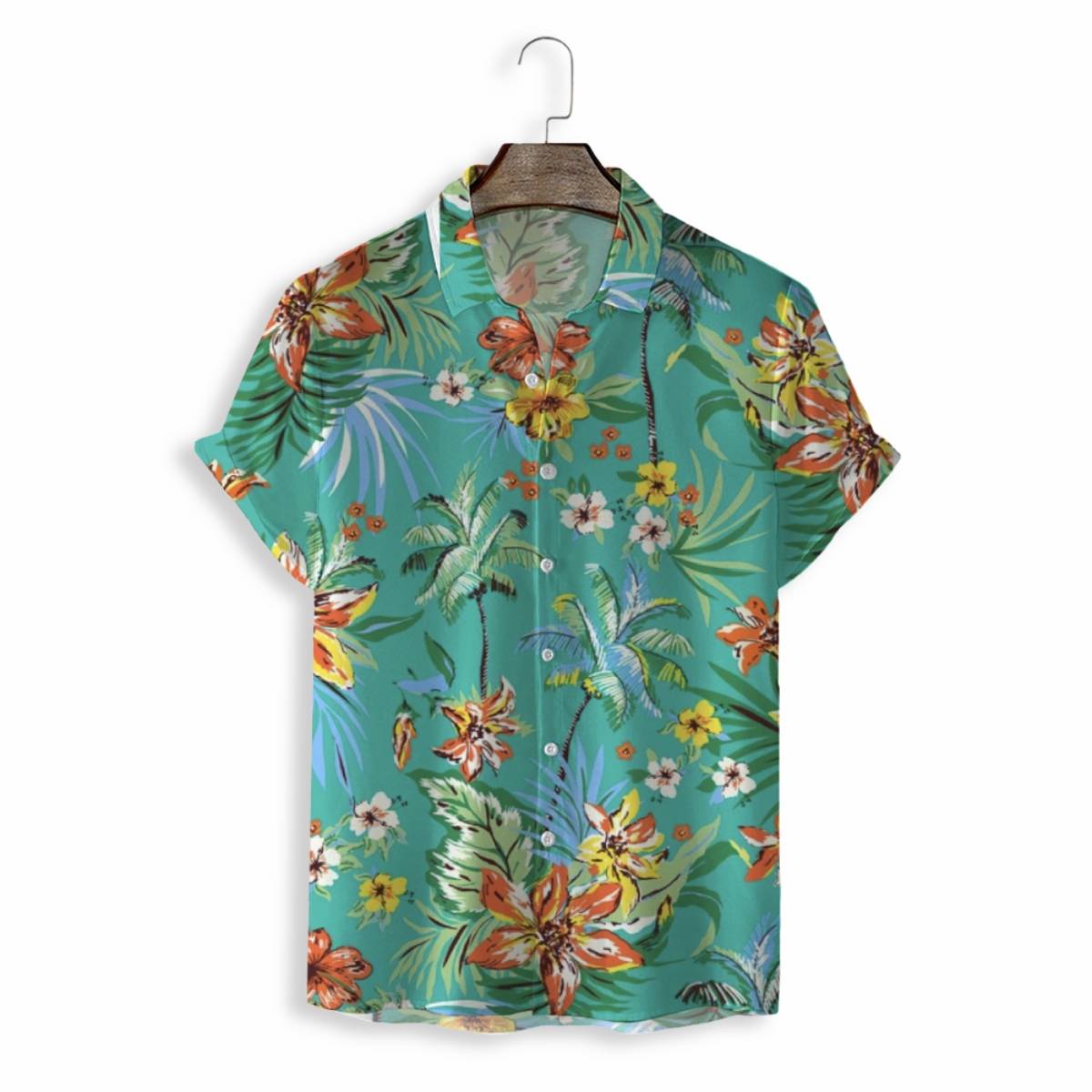 Men Shirts Casual Short Sleeve with Print