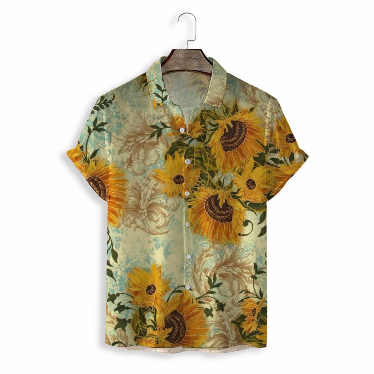 Men Shirts Casual Short Sleeve with Print