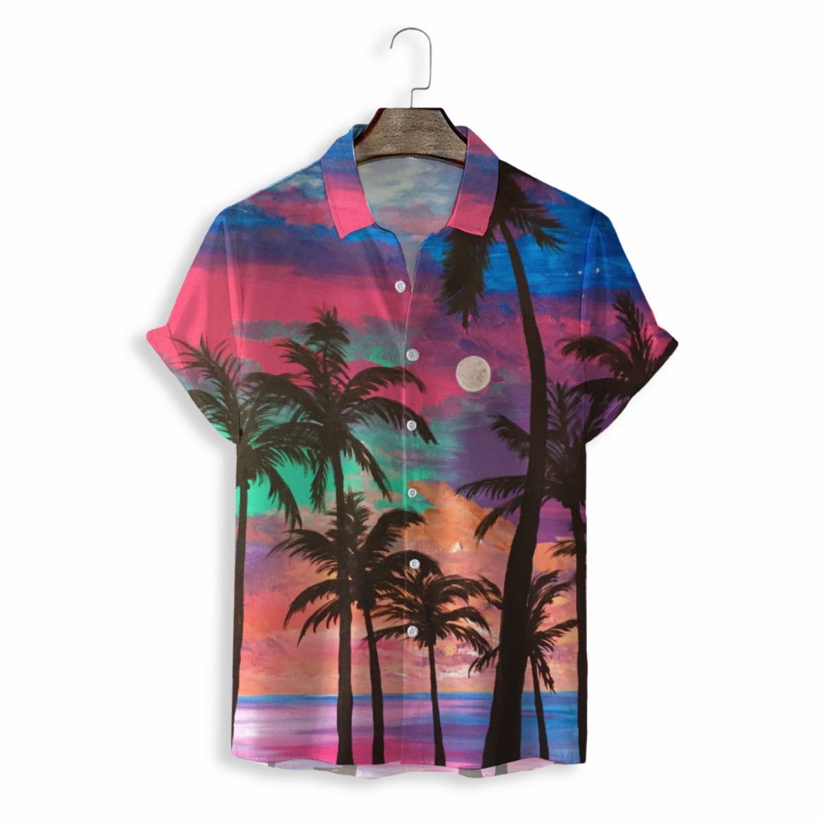 Men Shirts Casual Short Sleeve with Print