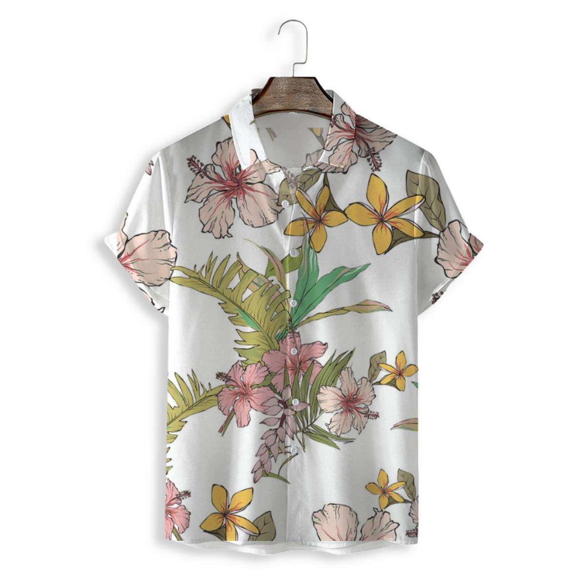 Men Shirts Casual Short Sleeve with Print