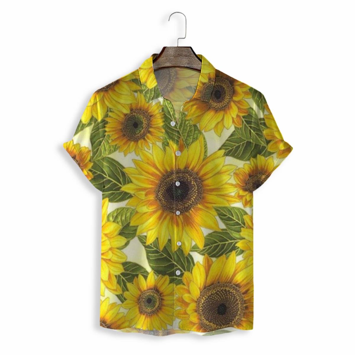 Men Shirts Casual Short Sleeve with Print