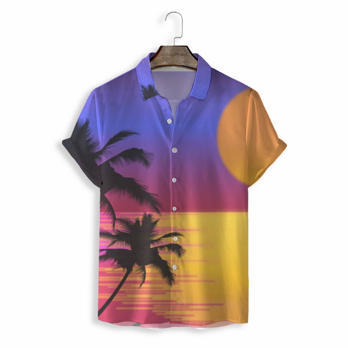 Men Shirts Casual Short Sleeve with Print