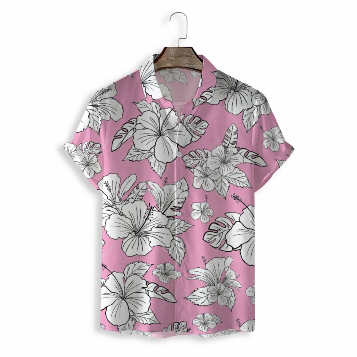 Men Shirts Casual Short Sleeve with Print