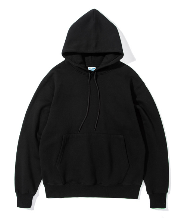 MEN All Season Overhead Regular Fit ROUND NECK Hoodie in Black