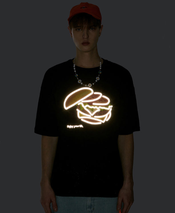 Reflective Hamburger Oversized Tee