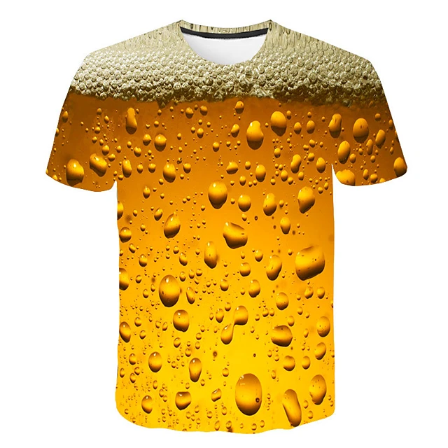 Men's Tee 3D Beer Print Graphic 3D TEE