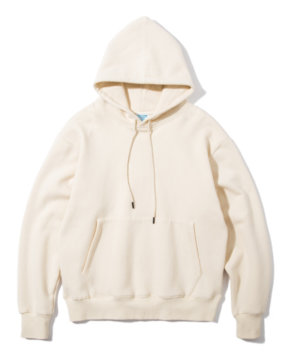 MEN All Season Overhead Regular Fit ROUND NECK Hoodie in Beige