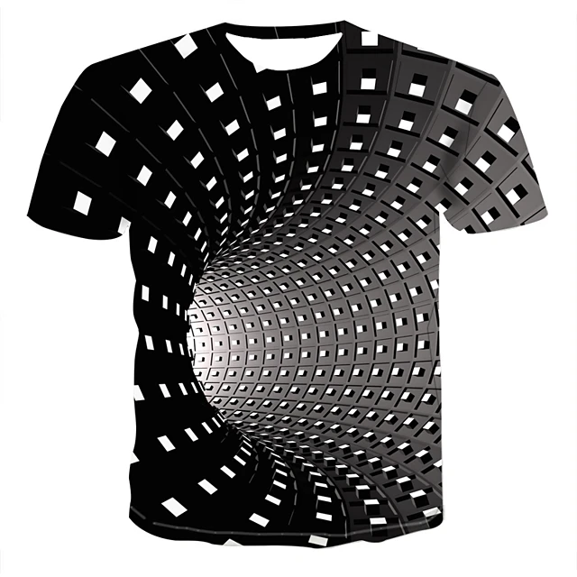 Men's Tee 3D Optical Illusion Print Graphic 3D TEE