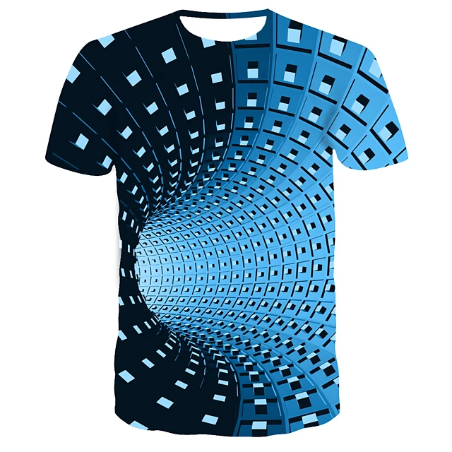 Men's Tee 3D Optical Illusion Print Graphic 3D TEE