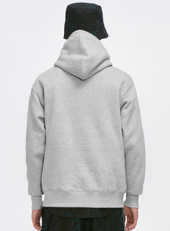 MEN All Season Overhead Regular Fit ROUND NECK Hoodie in Grey