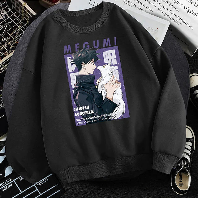 Graphic Printed Sweatshirt with Anime Logo