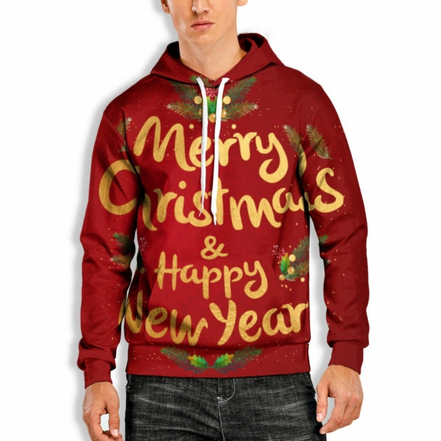 3D Print OVERHEAD Hoodie with Christmas Print