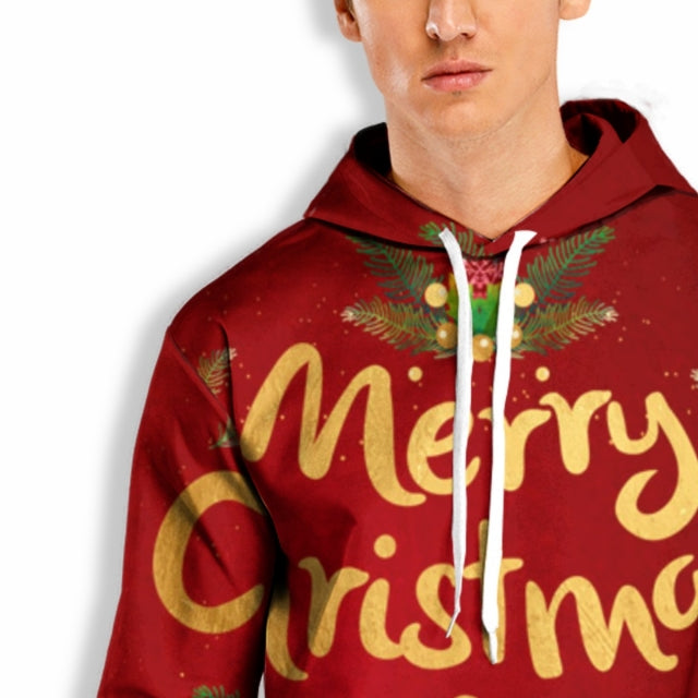 3D Print OVERHEAD Hoodie with Christmas Print