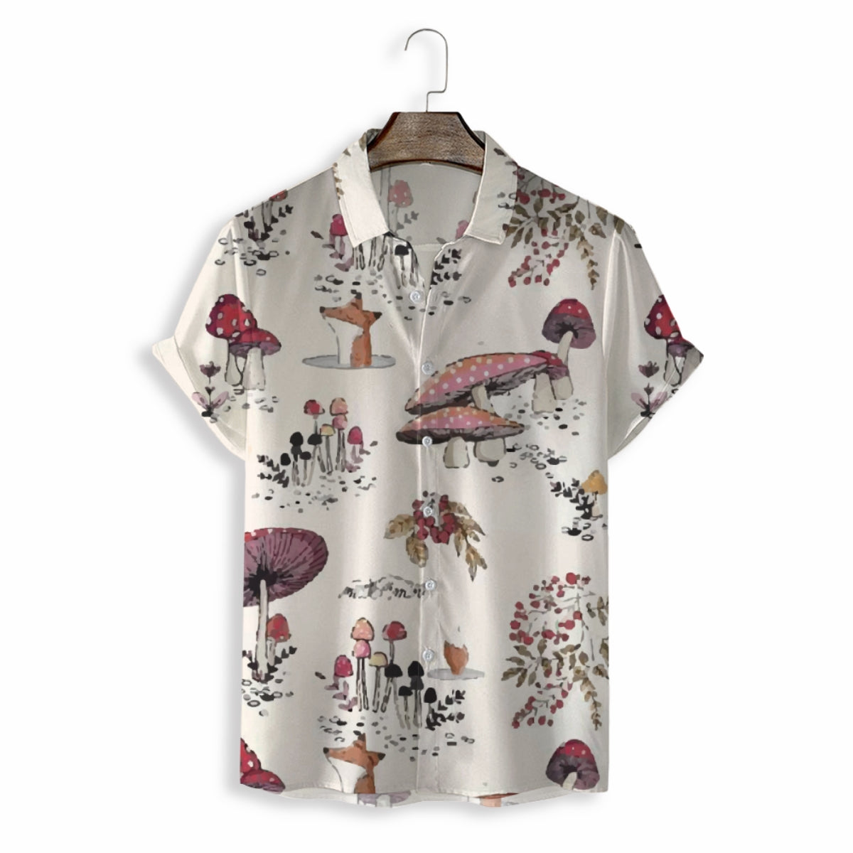 Men Shirts Casual Short Sleeve with Print