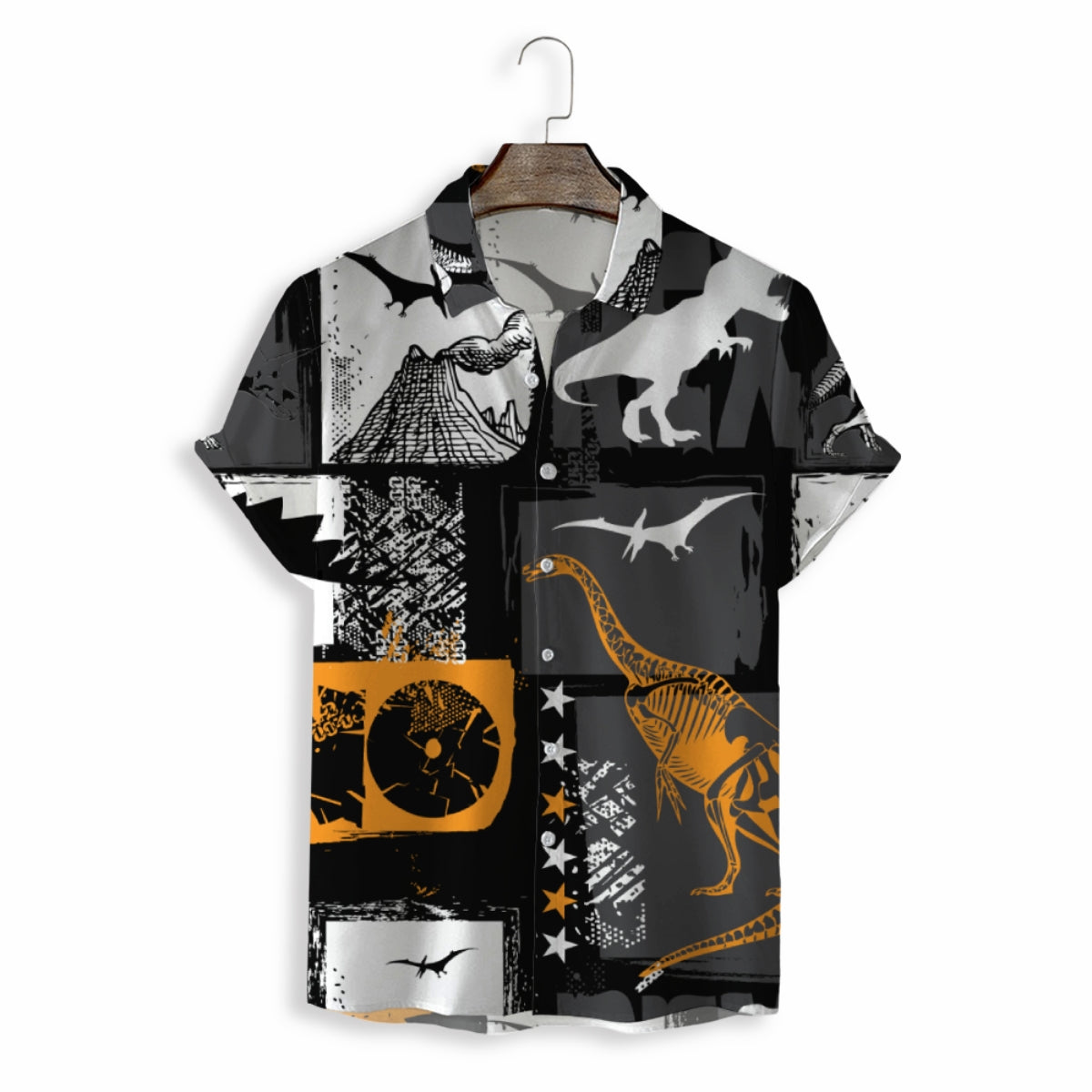 Men Shirts Casual Short Sleeve with Print