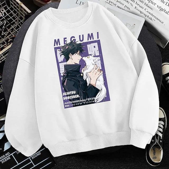 Graphic Printed Sweatshirt with Anime Logo