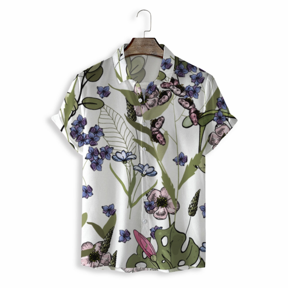 Men Shirts Casual Short Sleeve with Print