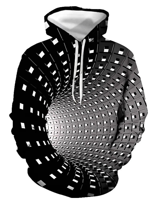 3D Print Hoodie with Color Block Geometric