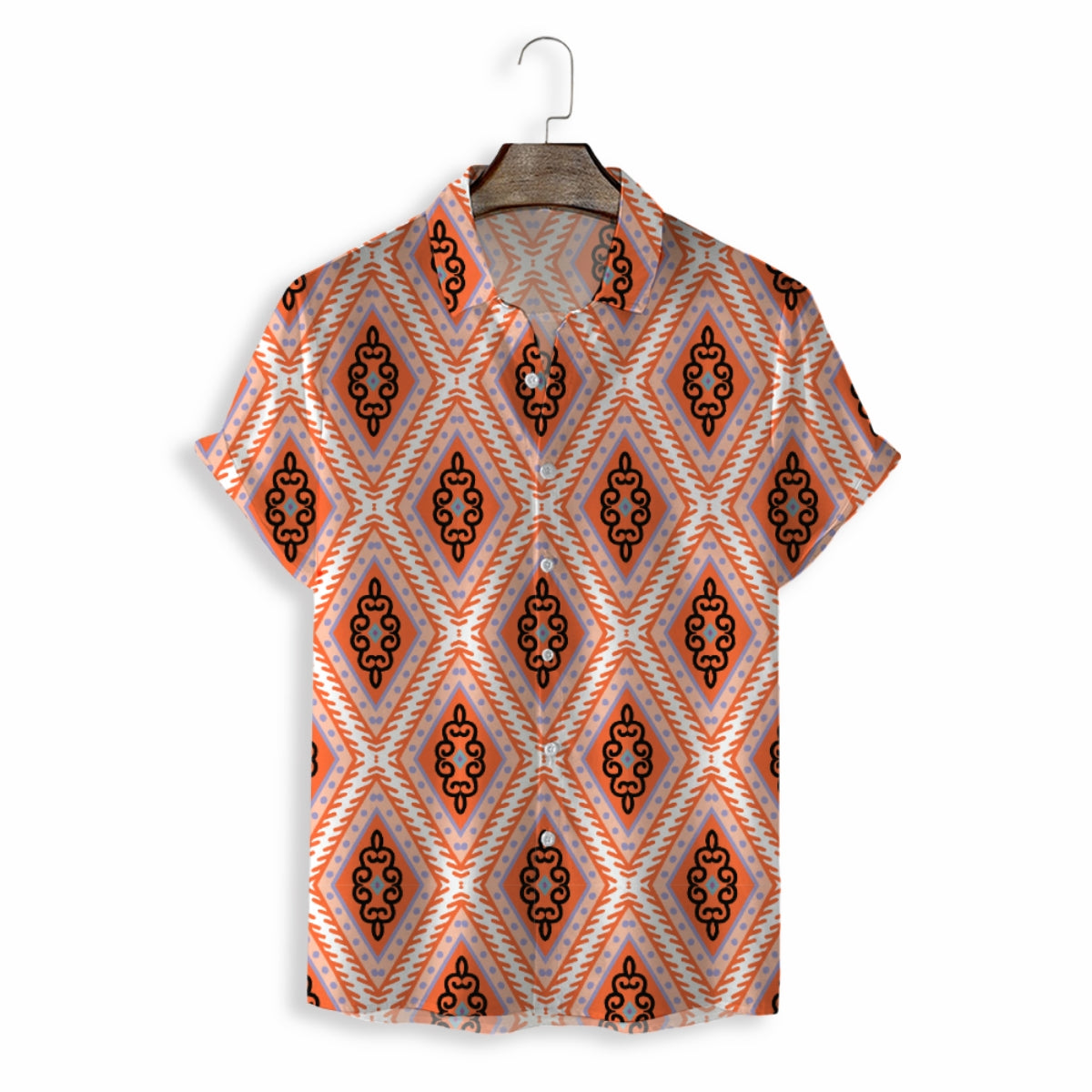 Men Shirts Casual Short Sleeve with Print