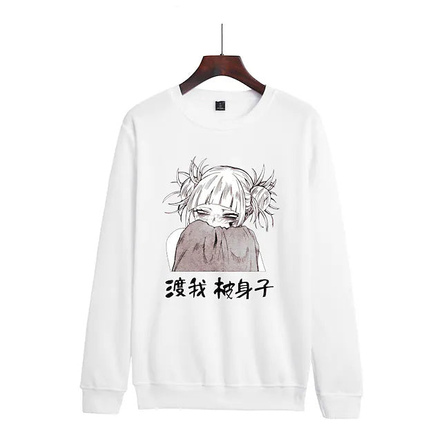 Graphic Printed Sweatshirt with Anime Characters