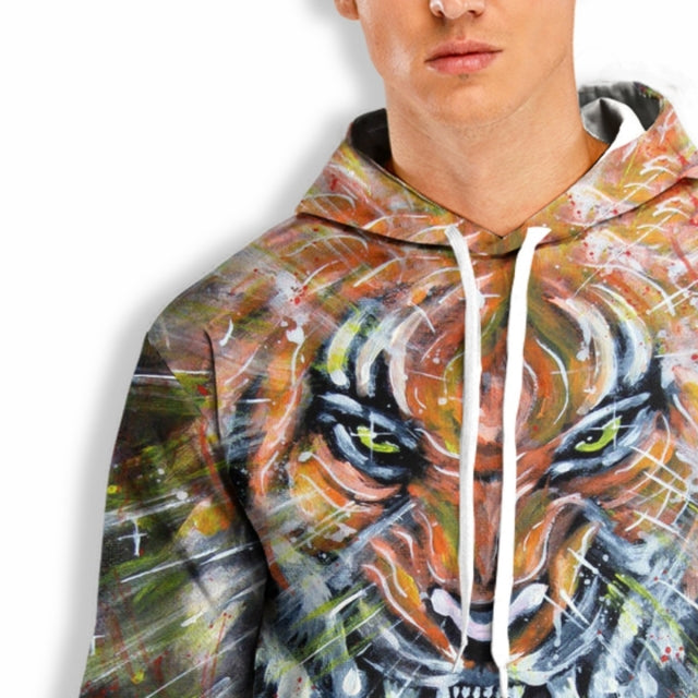 3D Printed Hoodies with Tiger Head