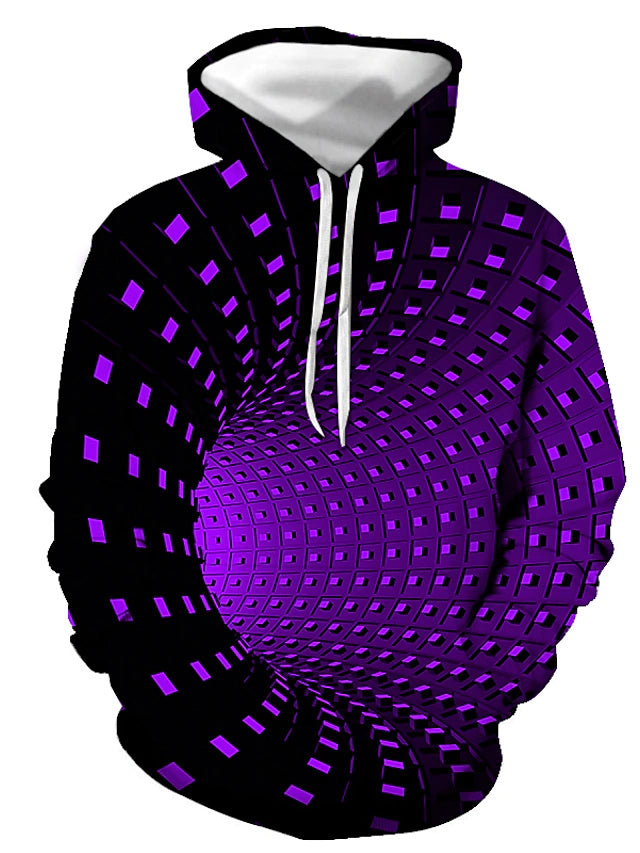 3D Print Hoodie with Color Block Geometric