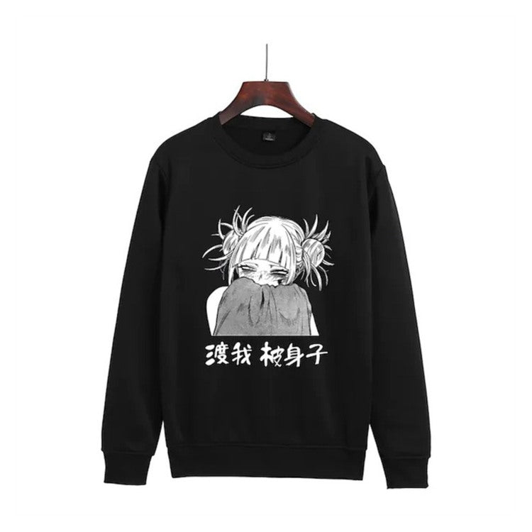 Graphic Printed Sweatshirt with Anime Characters