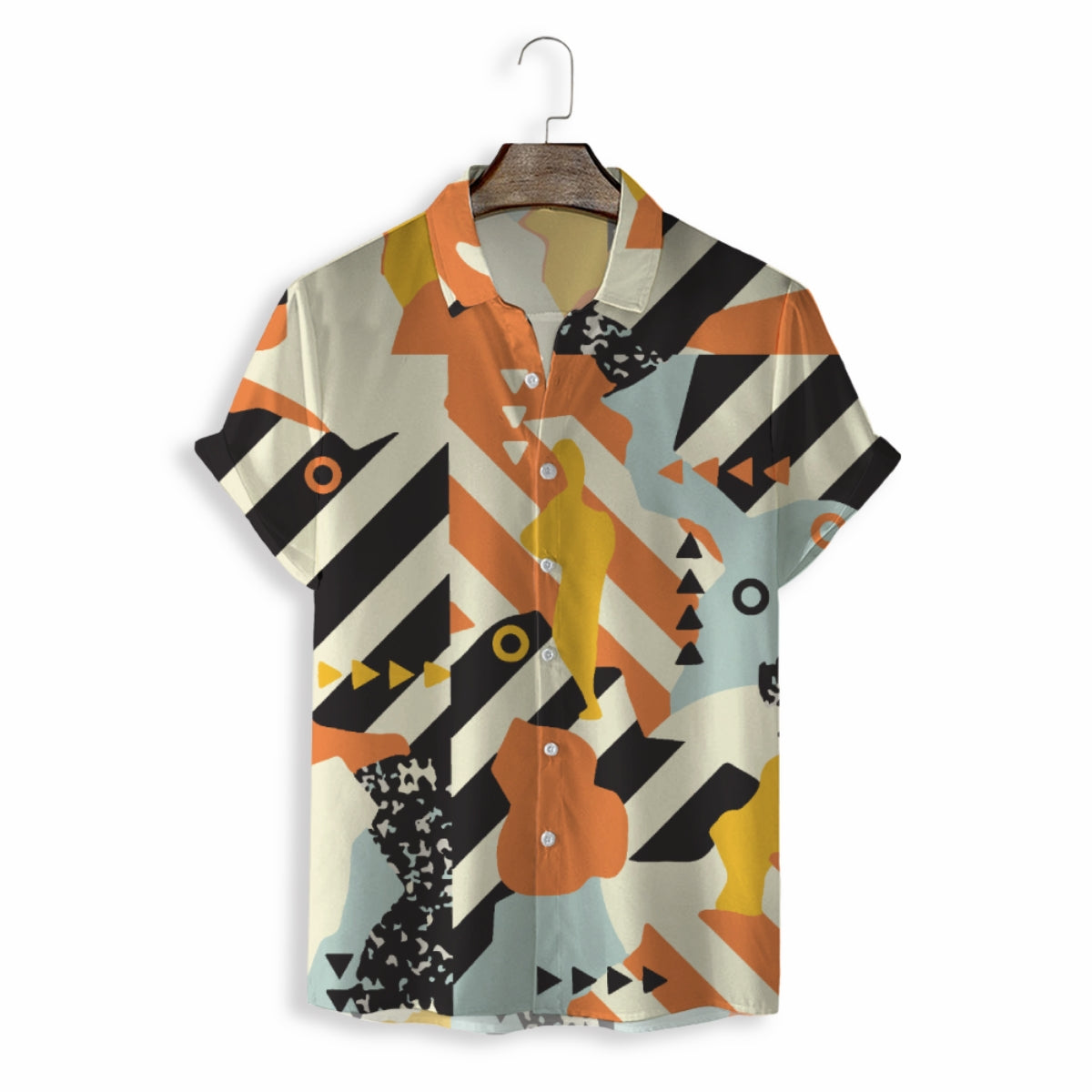 Men Shirts Casual Short Sleeve with Print