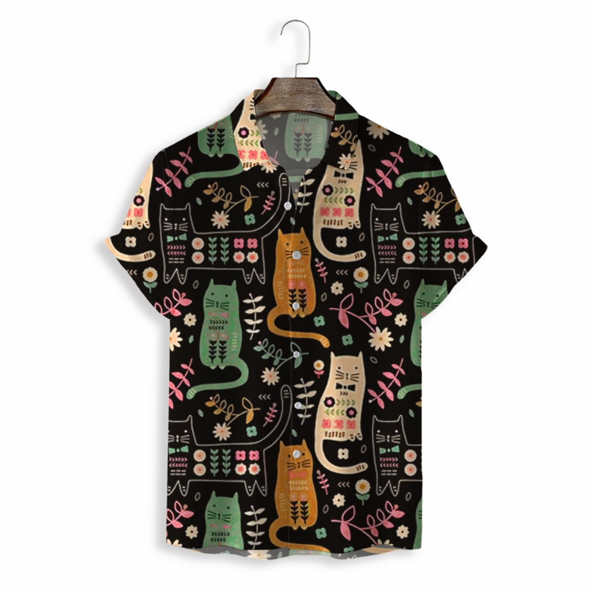 Men Shirts Casual Short Sleeve with Print