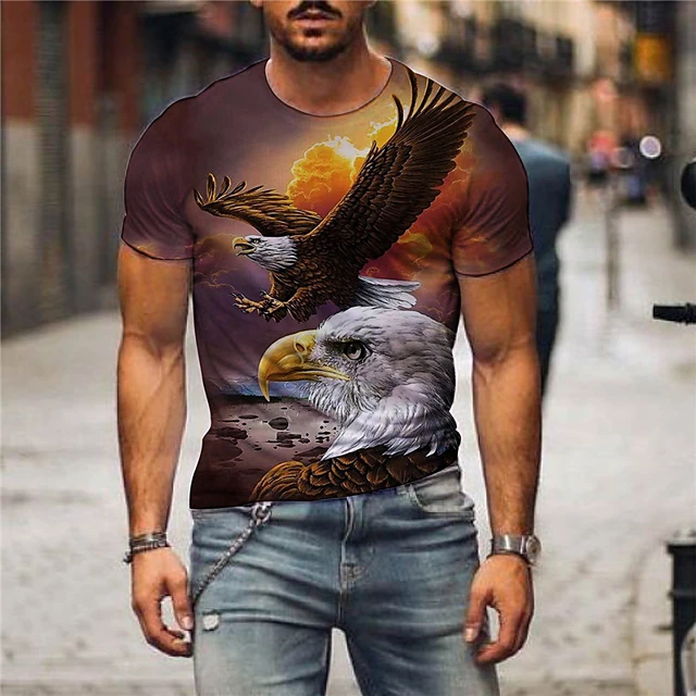 Men's Tee 3D Eagle Print Graphic 3D TEE