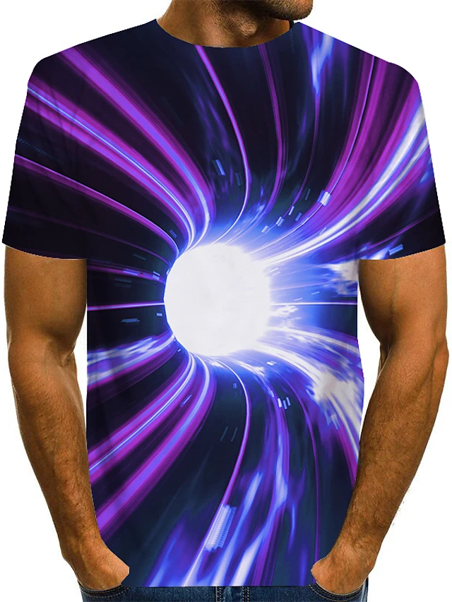 Men's Tee 3D Optical Illusion Print Graphic 3D TEE