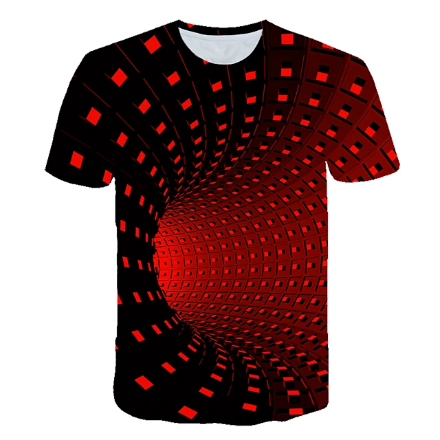 Men's Tee 3D Optical Illusion Print Graphic 3D TEE