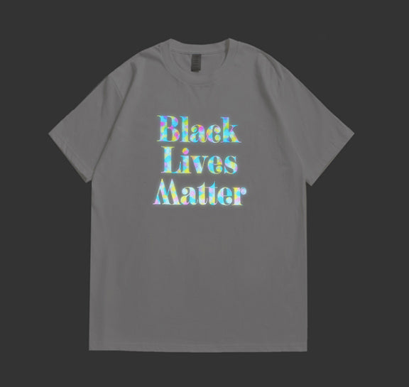 Reflective Letter Tee BLACK LIVES MATTER