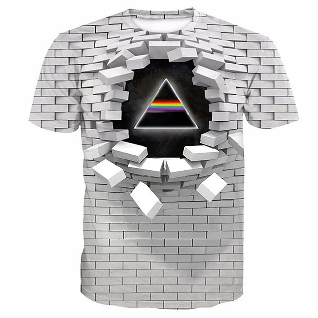 Men's Tee 3D Broken Wall Print Graphic 3D TEE